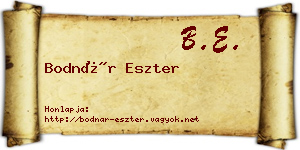 Bodnár Eszter névjegykártya